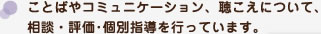 ことばやコミュニケーション、聴こえについて、相談・評価･個別指導を行っています。